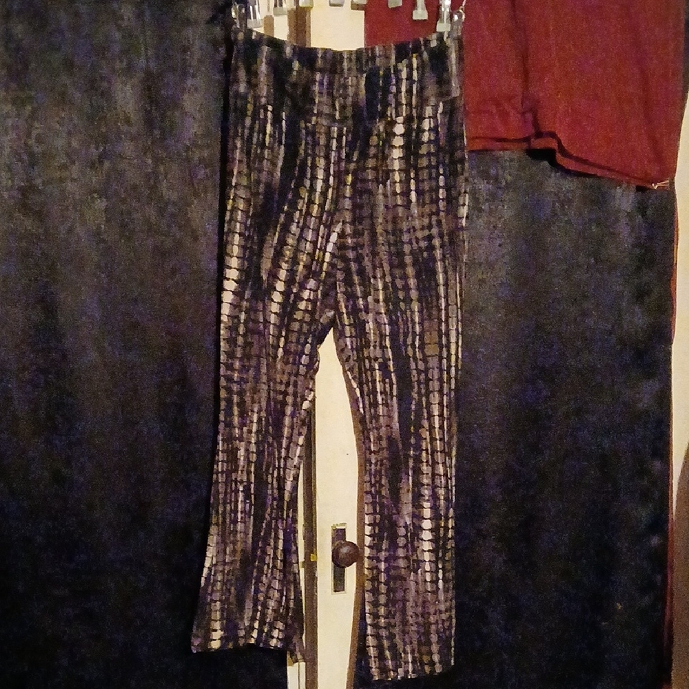 No Boundaries Black and Gold Flare Pants